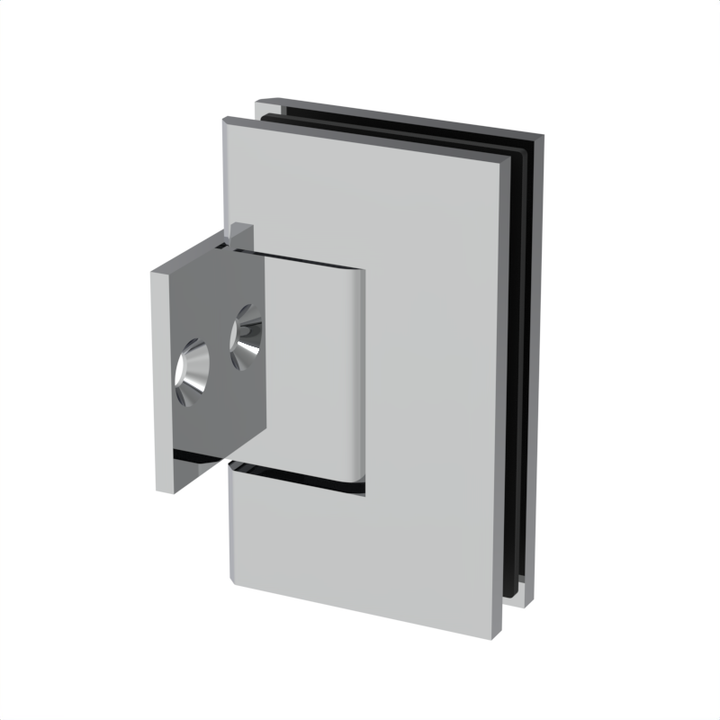 [JEN280] Shower Hinge - Square Regular Duty - Wall Mount, Pony Plate