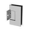 [JEN280] Charnière de douche carrée standard, montage mural, plaque Pony - Chrome