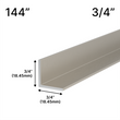 [LC3/4-144] Profilés en L miroir - Longueur 3/4" - 144"
