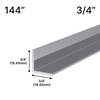 [LC3/4-144] Canaux L et J pour rétroviseurs - Longueur 3/4" - 144" - Chrome
