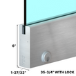 [DLUX6DL] DLUX 6" Door Rail - 35-3/4" Length - With Lock (SA, MBL, BSS)