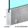 [DLUX6DL] DLUX 6" Door Rail - 37-3/4" Length - With Lock (SA, MBL, BSS)