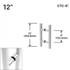 [LP12] Tirette d'échelle - 12" (6" CTC) - B2B - Acier inoxydable brossé