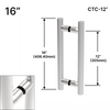 [LP16] Tirette d'échelle - 16" (12" CTC) - B2B - Acier inoxydable brossé