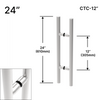 [LP24] Tirette d'échelle - 61 cm (30,5 cm CTC) - B2B - Acier inoxydable brossé