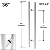 [LP36] Tirette d'échelle - 91,4 cm (61 cm CTC) - B2B - Acier inoxydable brossé