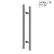 36" (24" CTC) SQR Series Square Ladder Pull Handles - Back To Back (BS, PS, MBL)