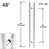 [LP48] Tirette d'échelle - 48" (36" CTC) - B2B - Acier inoxydable brossé