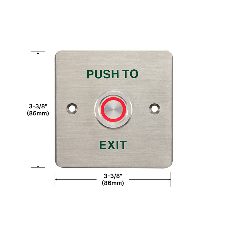 [MLPUSHBTN] Piezoelectric Exit Button with LED (Stainless Steel) 86mm X 86mm