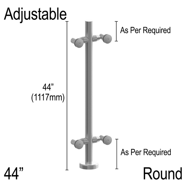 [RPROARM] Poteau à double bras série Pro - Rond de 44" - Ajustable (BS, MBL)
