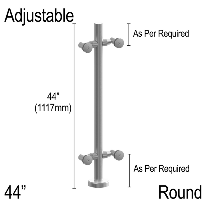 [RPROARM-44ADJ] Double Arm Post - 44" Round - Adjustable