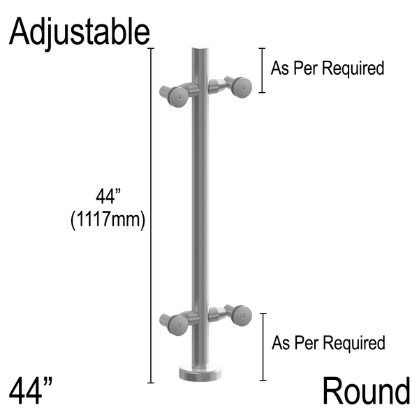 [RPROARM] Pro Series Double Arm Post - 44" Round - Adjustable (BS, MBL)