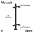 [RPROARM] Pro Series Double Arm Post - 44" Round - Adjustable (BS, MBL)