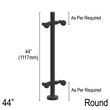 [RPROARM] Pro Series Double Arm Post - 44" Round - Fixed (BS, MBL)