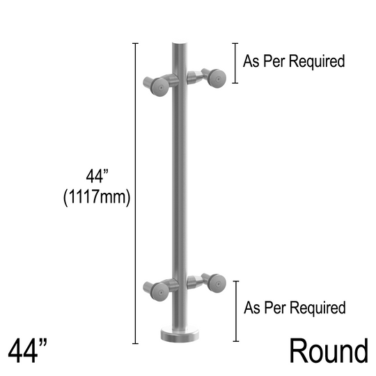 [RPROARM] Poteau à double bras Pro Series - 44" rond - Fixe (BS, MBL)