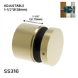 Entretoise série Arc - 2" Ø˜ X 1-1/4" hauteur de base - SS316 - Ronde (BS, MB, SB)