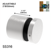 Entretoise [RDARC2X1.5] - 50,8 mm Ø x 38,1 mm de hauteur de base - Acier inoxydable 316 - Ronde - Acier inoxydable brossé