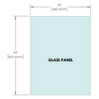 1/2" (12mm) Railing Glass Panel - 34" Height (ALL SIZES)