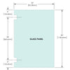 [RG46-2H] Panneau de verre - 12 mm (1/2 po) - Hauteur : 117 cm (46 po) - 32X46