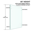 [RGD32X46-SHLFL] 3/8" (10mm) Railing Glass Door - 46" Height with DIVE Series Hinge & Stopper Cutouts