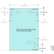 [RGD32X46-SHL] 3/8" (10mm) Railing Glass Door - 46" Height with DIVE Series Hinge Cutouts
