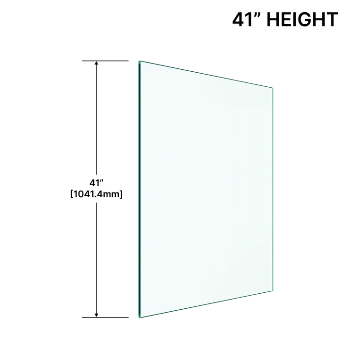 Panneau de verre de garde-corps de 1/2" (12 mm) - Hauteur de 41" (toutes les tailles)