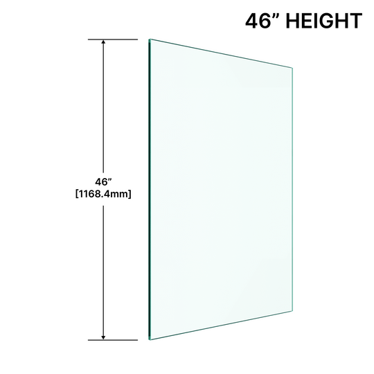 [RG46] Glass Panel - 1/2" (12mm) Railing Glass Panel - 46" Height (ALL SIZES)