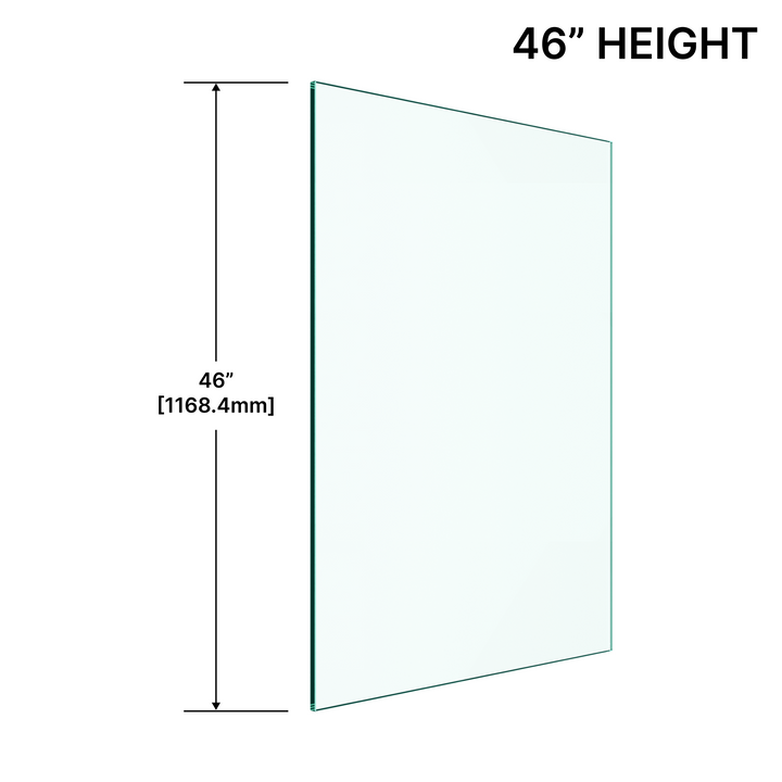 Panneau de verre de garde-corps de 1/2" (12 mm) - Hauteur de 46" (toutes les tailles)