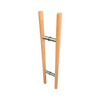 [SAUN25LP24] Poignée échelle - Poignée de sauna 61 cm (entraxe 30,5 cm) - Finition satinée et bois - 25 mm - Satin et Bois