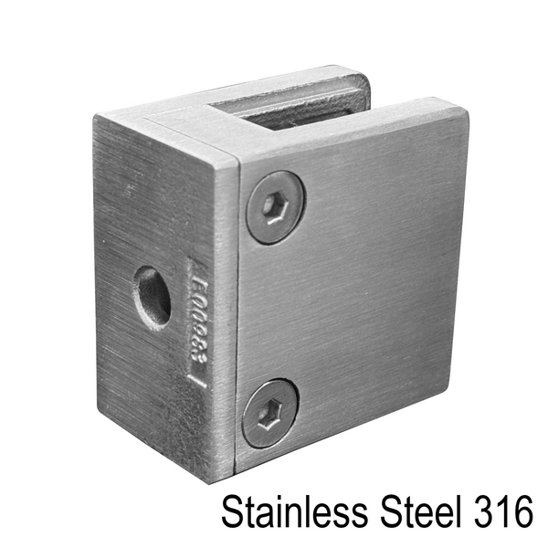 [SCLAM] Square CLAM Series Railing Clamp - 54x54mm - Flat Back (BS, MBL)