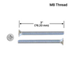 [VIS-TIRAGE D'ÉCHELLE] Tirette d'échelle - Vis à tête plate Phillips M8 x 3 po (Ensemble de 2) - M8x3" (par jeu)
