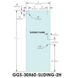 [SD30X60DOOR-2H] Shower Stock Glass - 30" x 60" - 2 Holes - Sliding Panel