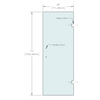[SD28-2H8] Porte de douche standard - 2 trous - Largeur 28 po avec charnière Jennifer et découpe pour poignée de 8 po - 28X76-2H8