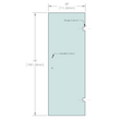 [SDH28X78-2H8] Shower Stock Door - 2 Holes - 78" x 28" with Jennifer Hinge & 8" Handle Cutout