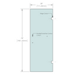 [SDH28X78-3H8] Shower Stock Door - 3 Holes - 78" x 28" with Jennifer Hinge & 8x18" Handle Cutout