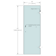[SDH28X82-3H8] Shower Stock Door - 3 Holes - 82" x 28" with Vivian Hinge & 8x18" Handle Cutout