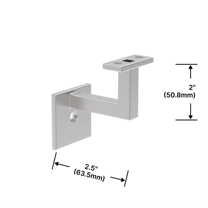 [SHRB2X2.5WM] Handrail Brackets - 2" X 2-1/2" w/ Flat Saddle - Wall Mount [Square]