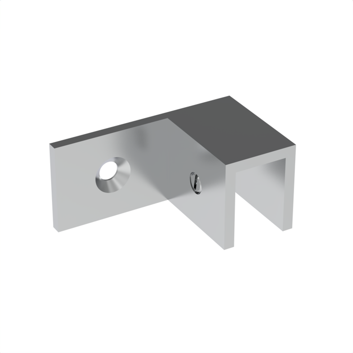 [SLOV044R] Shower Clamp - Square -  Sleeve Over - Wall to Glass 90° - Offset (Right)