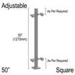 [SPROARM] Pro Series Double Arm Post - 50" Square - Adjustable (BS, MBL)