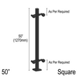 [SPROARM] Pro Series Double Arm Post - 50" Square - Fixed (BS, MBL)