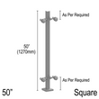 [SPROARM] Pro Series Double Arm Post - 50" Square - Fixed (BS, MBL)