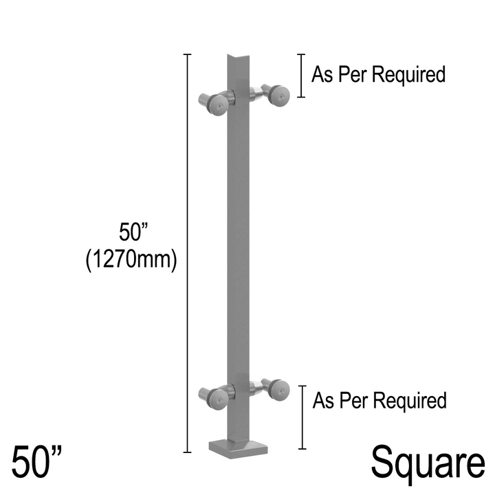 [SPROARM-50] Double Arm Post - 50" Square - Fixed