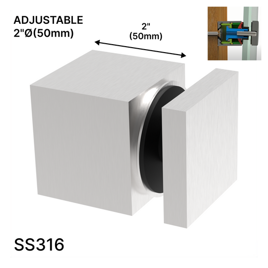 Entretoise série Arc - Hauteur de base 2" X 2" - SS316 - Carré (BS, MB, SB)