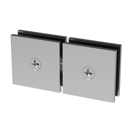 [SQC188] Shower Clamp - Square -  Transom Glass To Glass - 180° Movable