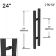 [SQRLP24] Ladder Pull - 24" (12" CTC) - Square - Back To Back