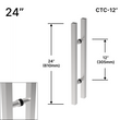 [SQRLP24] Ladder Pull - 24" (12" CTC) - Square - Back To Back