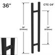 [SQSLP36] Ladder Pull - 36" (24" CTC) - Square