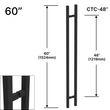 60" (48" CTC) Série SQS Carré LP (BS, PS, MBL)