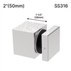 Entretoise [SQSO2X1.5] - Hauteur de base 2" x 1-1/2" (SS316) - Acier inoxydable brossé