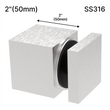 [SQSO] Entretoise solide carrée - Hauteur de base 2" X 2" - SS316 (BS, MBL)